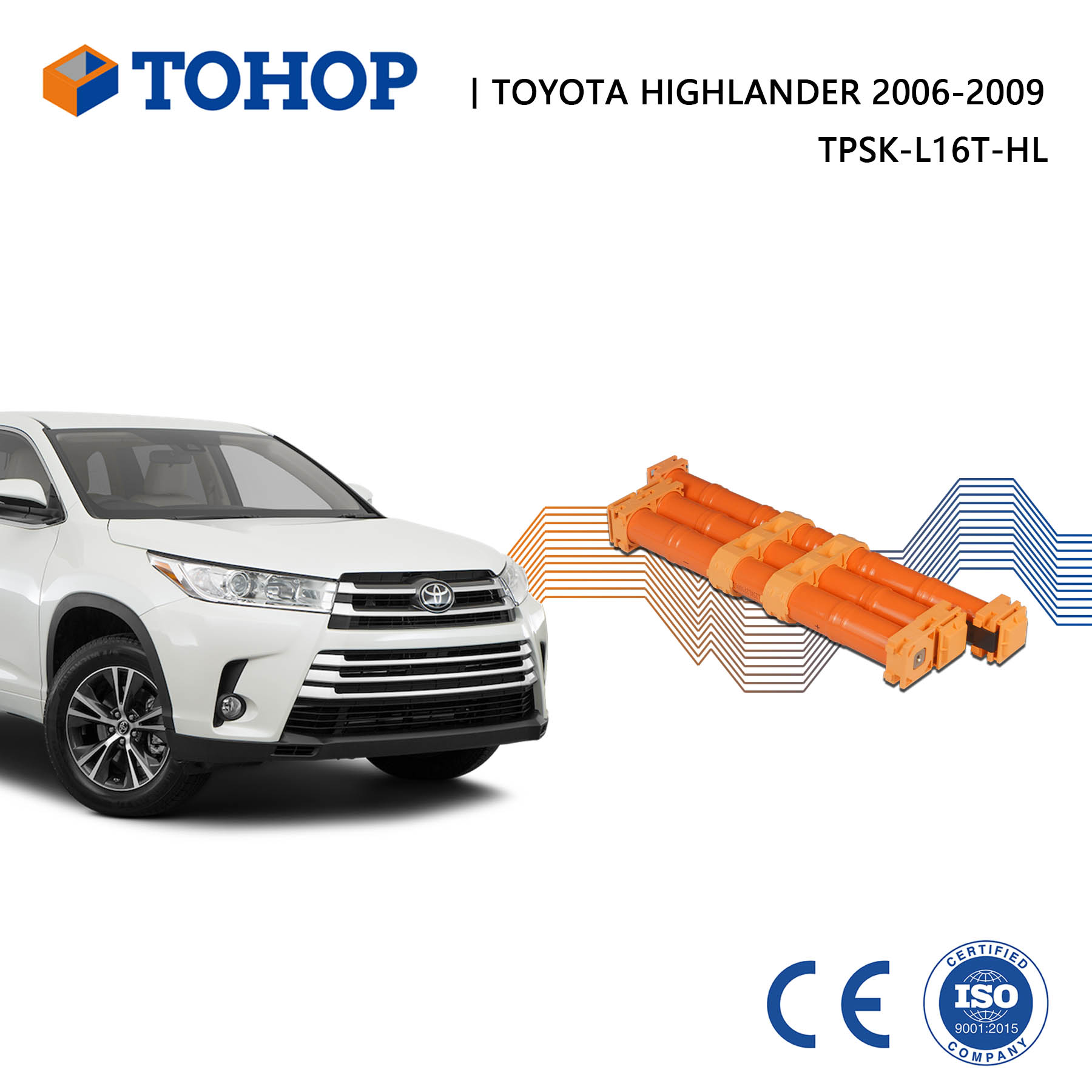 Brandneue 19,2 V 6,5 Ah Ersatz-Hybridbatterie für Toyota Highlander